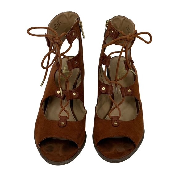 Circus By Sam Edelman Lace-Up Faux Suede Block Heel Casual Boho Sandals - Picture 9 of 15